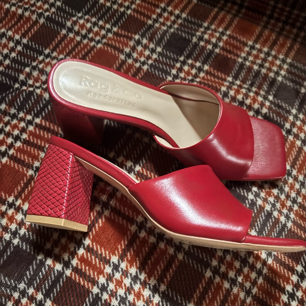 rag & bone Red Leather Slide Loafers